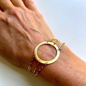 Hand crafted gold tone bracelet